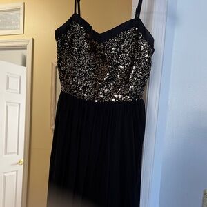 Black and Gold Sequin Dress